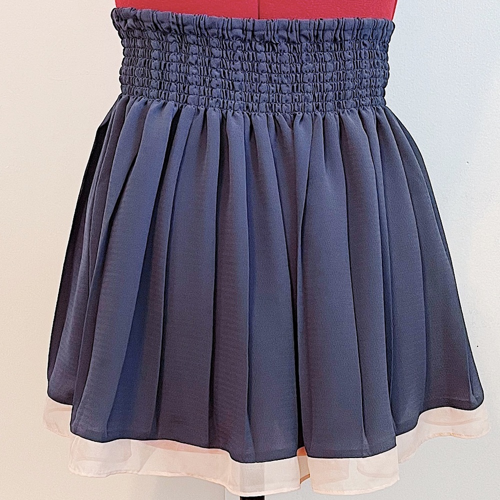 Grey and Pink Pleated skirt